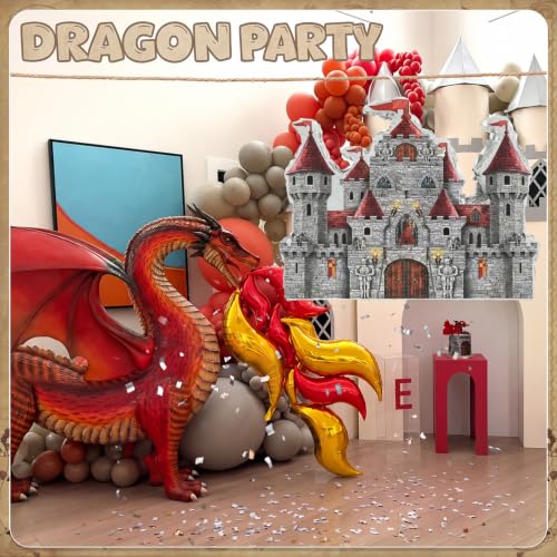Teyva Daily Medieval Castle Piñata Set, Castle Piñata with Blindfold and Bat, Medieval Birthday Party Decorations Gothic Castles Theme Game Decor for Dragon Theme Halloween Cosplay Supplies by Teyva Daily - Used condition - Image 4