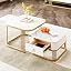 Square White Marble+gold+white