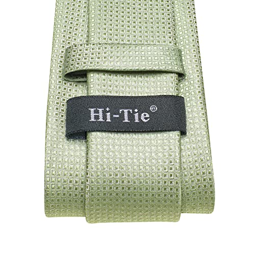 Image of Hi-Tie Mens 70inches Tie Set Extra Long Necktie for Men Cufflinks Handkerchief Big Tall Men Business Wedding