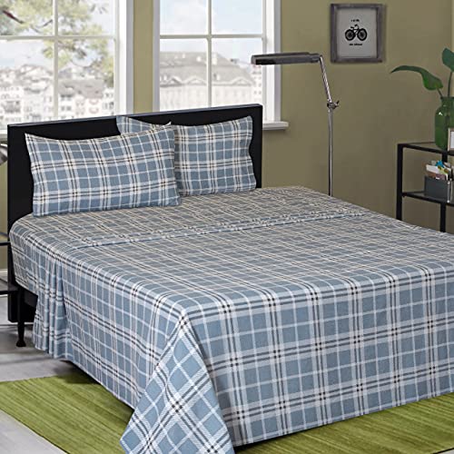 Bliss Casa 3 Piece 100% Cotton Flannel Sheet Set Twin - High Gsm Deep Pockets, Warm Breathable Flannel Sheet Set. Flannel Bed Set Includes 1 Flat Sheet, 1 Fitted Sheet & 1 Pillowcase (Casa) #TOP5