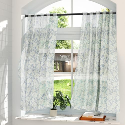 Image of AIZESI 24-46 Inch Black Tension Rod, 4Pcs Spring Tension Curtain Rod, No Drilling, Adjustable for Window, Kitchen, Closet, Doorway