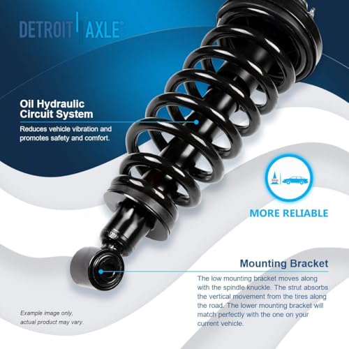 Image of Detroit Axle - Rear 6pc Steering Knuckles Kit for 2006-2010 Ford Explorer Mercury Mountaineer, 2 Steering Knuckles and Wheel Bearing Hubs 2 Struts & Coil Spring 2 Sway Bars Replacement Suspension