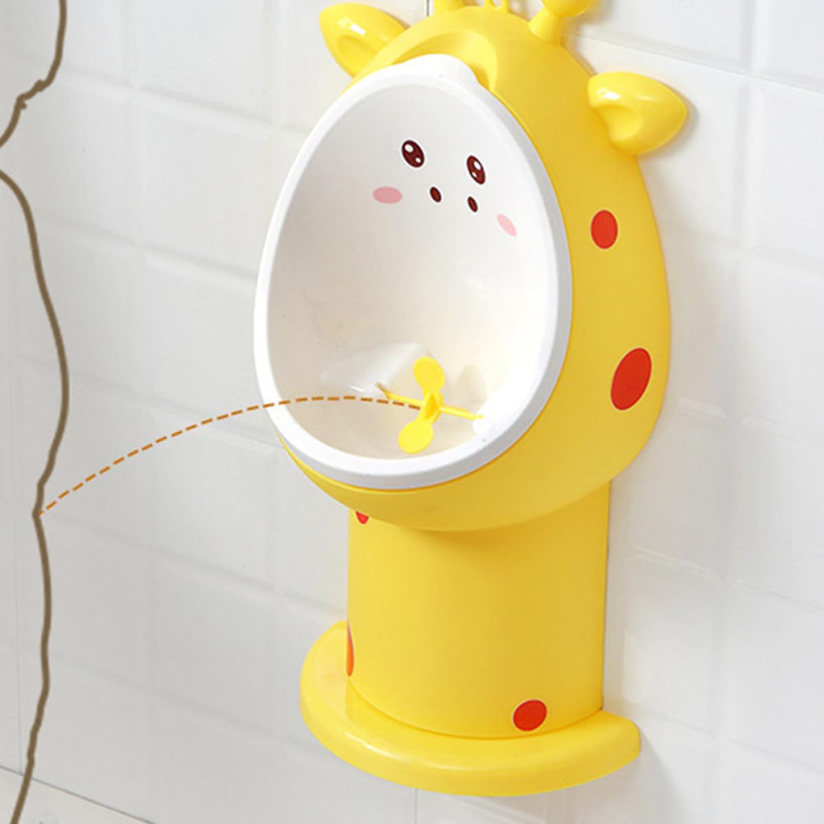 CLISPEED Orinatoio per Maschi Giallo in Pp Design Cartoon Adorabile, Facile da Pulire e Comodo da Installare, per Addestramento al Vasino in Casa