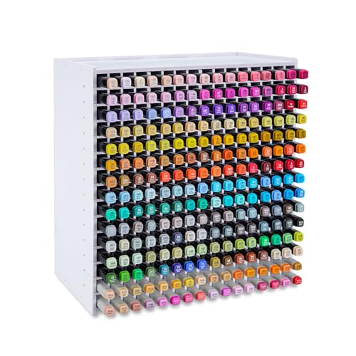 Image of SANFURNEY Marker Pen Organizer Holder for 240 Markers, Craft Art Supply Storage Rack, Desktop Art Marker Pens Colored Pencils Holder Storage Case for Home Classroom Office