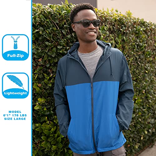 Global Blank Men's Windbreaker Jacket Lightweight Water-Resistant Windbreakers for Men - Thumbnail 3