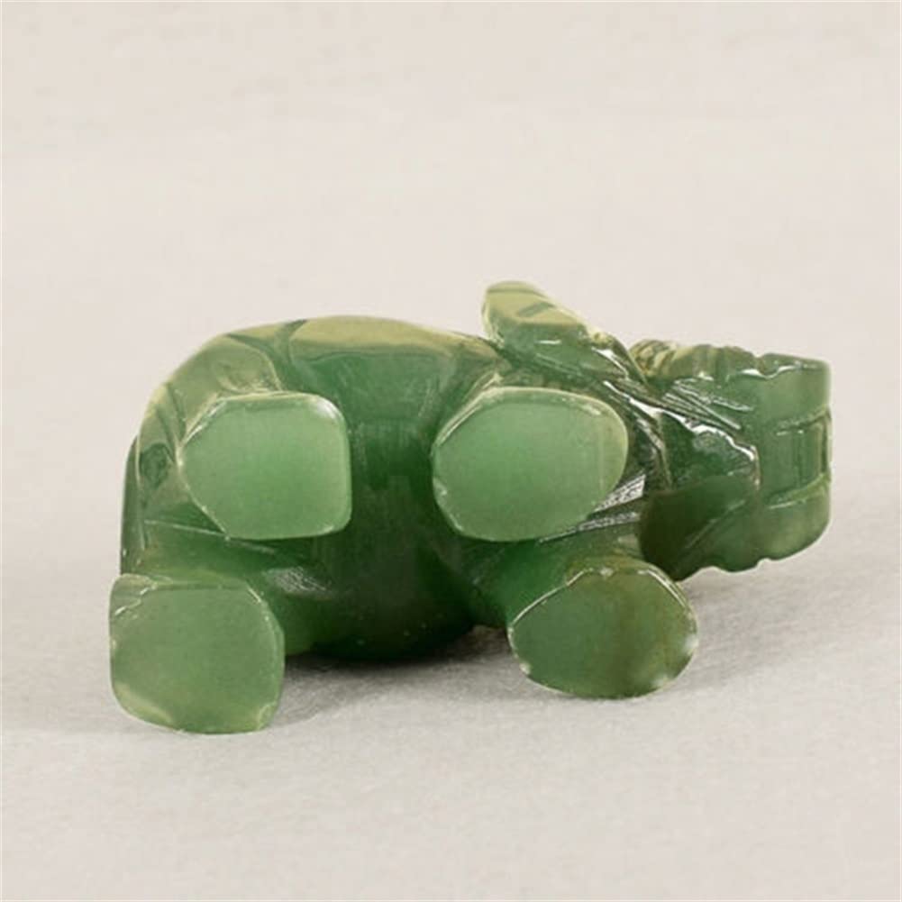 Figura de Elefante de Jade Tallada Hecha a Mano, Piedra Preciosa de Cristal Natural, Adornos de Buena Suerte, Color Turquesa ZFUGEDRLI