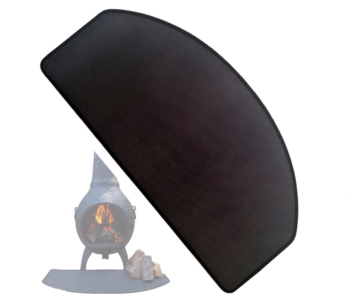The Blue Rooster Half Round Flexible Fire Resistant Chiminea and Fireplace Hearth Pad