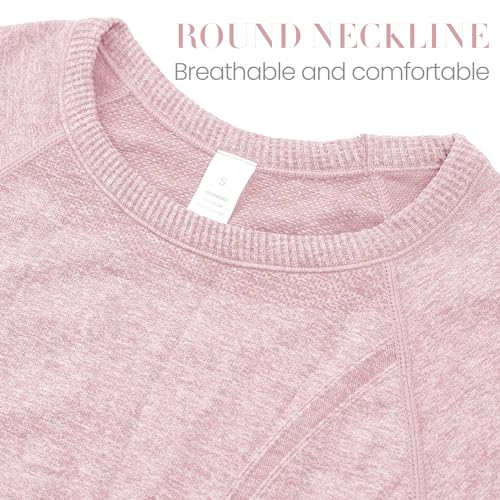 3 Pack Seamless Workout Shirts for Women - Moisture Wicking Quick-Dry Active Athletic Women's Gym Performance T Shirts4