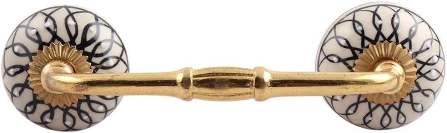 Indian Shelf 2 Pack Black Decorative Drawer Pulls Unique Cabinet Handles for Door Dresser Antique Hardware 6" Hole to Hole -BH-289-CK-727