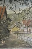 bad berneck hotel goldener hirsch  Bad Berneck an der Ölschnitz - Aquarell