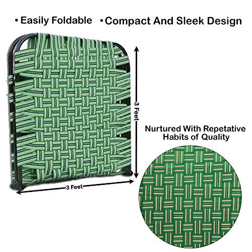 Image of ARTEMIST Portable Single Folding Painted Bed With Pillow Space Saving Heavy Duty Foldable Khat Cot For Sleeping Sturdy Metal Frame Space Saving Design 3X6 Feet (Modern- Bed & Pillow)(Multi-Color)