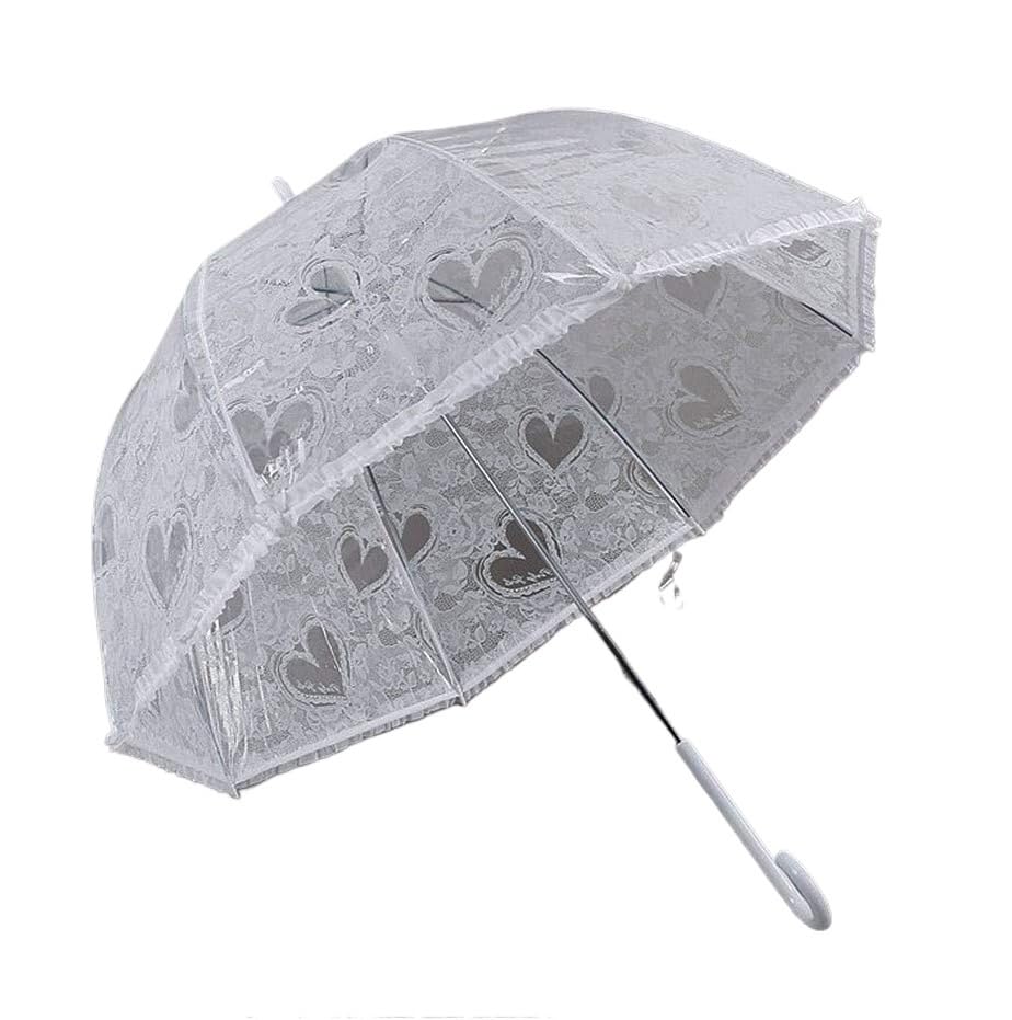 Parapluie de mariage en dentelle transparente pour protéger la coiffure de la mariée