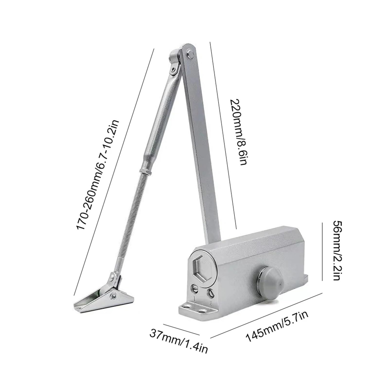 Muelle de Cierre de Puerta automático, Amortiguador hidráulico, Cierre de Puerta Oculto de Metal, tapón de Puerta Ajustable, Velocidad de Cierre silencioso de 25 a 85KG, 1 Uds.(45-85KG)