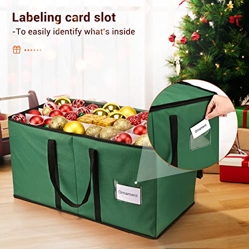 image for Christmas Ornament Storage Box, Mrrihand Xmas Decoration Organizer wit
