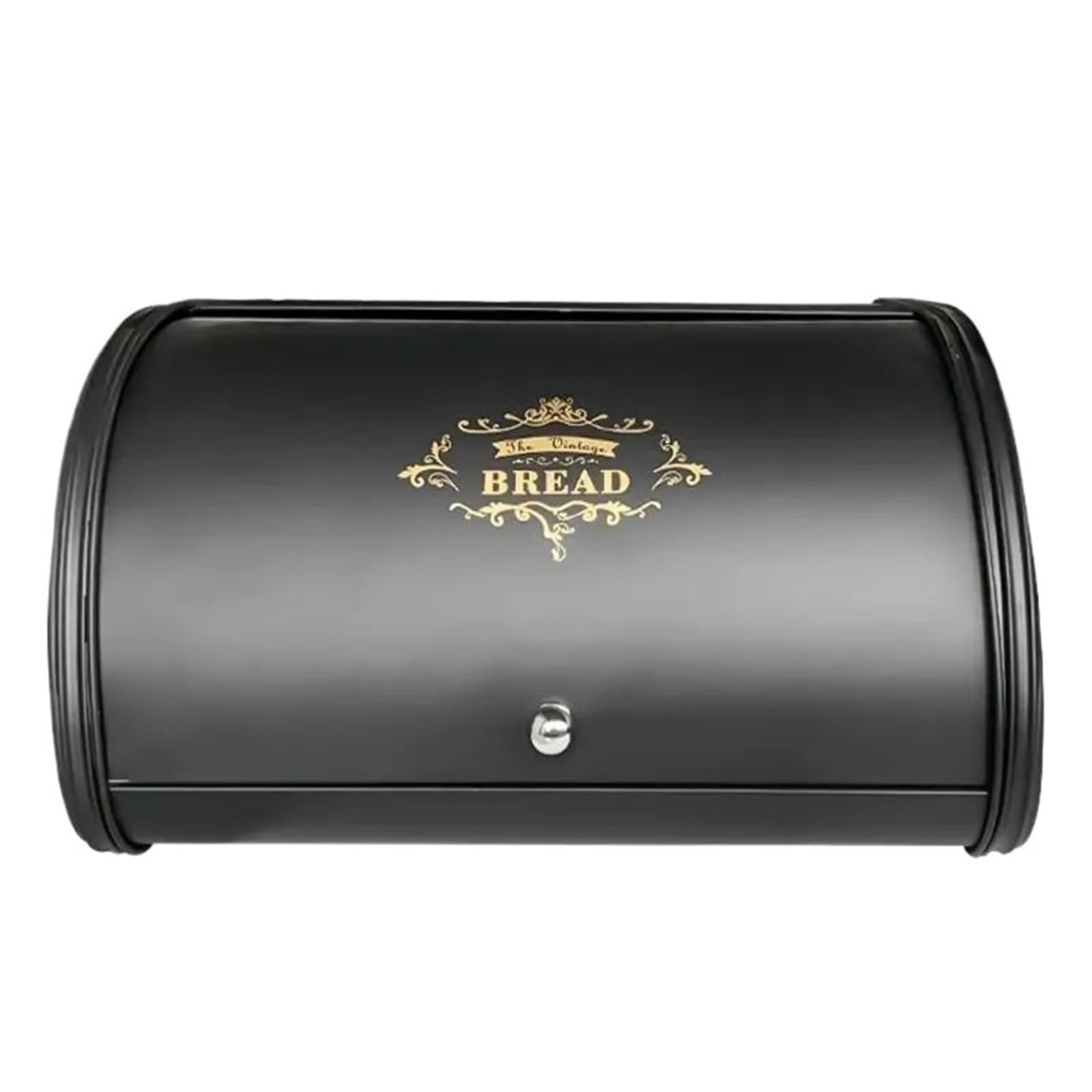 LSNNMU Metal Bread Box For Kitchen Countertop – Large Black Bin, Storage With Lid For Organisation