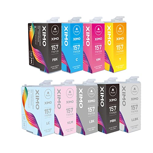 Ximo Remanufactured Ink Cartridge Replacement For Epson 157 T157 Ink Cartridge To Use With Epson Stylus Photo R3000 Printer With Pigment Ink #TOP1