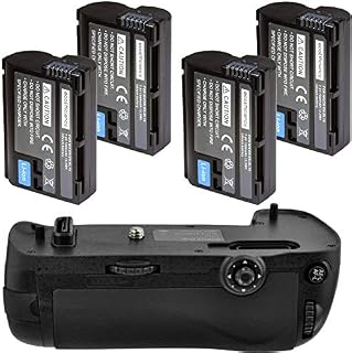 Battery Grip Kit for Nikon D750 DSLR Camera (MB-D16 Replacement)-Includes Qty 4 ENEL15