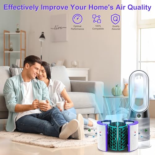 Image of TP04 Replacement Filter for Dyson HP04 TP04 DP04 TP05 DP05 Air Puri-fi-er, 2 Stage 360 Pure Cool Fan Combi Glass HEPA Filter & Activated Carbon Filter (Not for HP07 TP01 TP02 TP07 HP09), 1 Pack