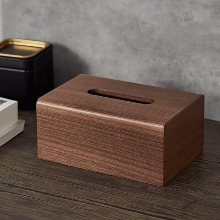 Couvercle de boîte à mouchoirs Boîte à mouchoirs en Bois Massif for la Maison, Le Salon, Table Basse, boîte Papier, de Chevet Noyer, Chambre Coucher, Rangement Simple