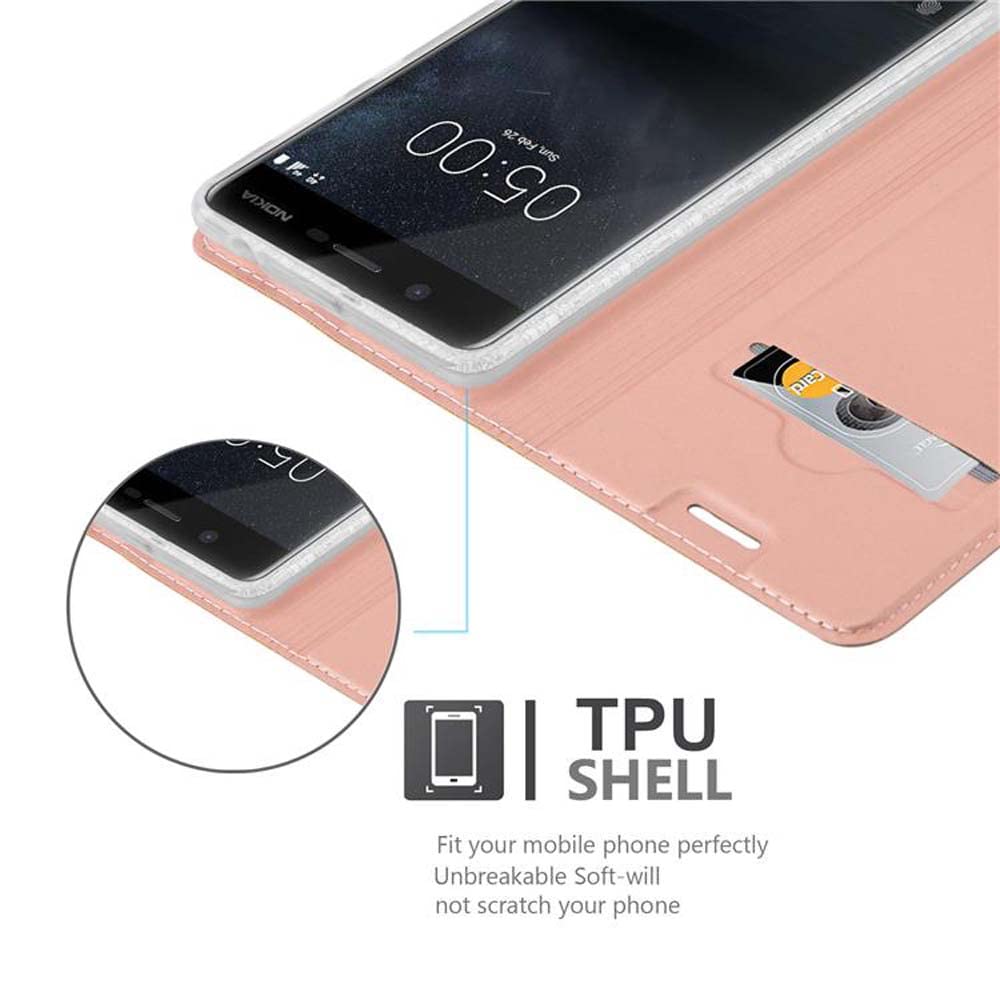 Cadorabo Cover Libro Per Nokia 5 (2017) In Pelle Oro Rosa - Portafoglio Con Slot E Chiusura Magnetica - 2