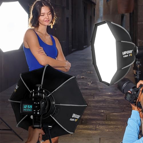 Bowens Mount Softbox 24''/60CM Handheld Quick Set-up, S-Type Bracket Compatible with Godox Canon Sony Fuji YongNuo Flash AD200PRO V1 TT600 V860III 430EXIII SB500 YN320EX YN560