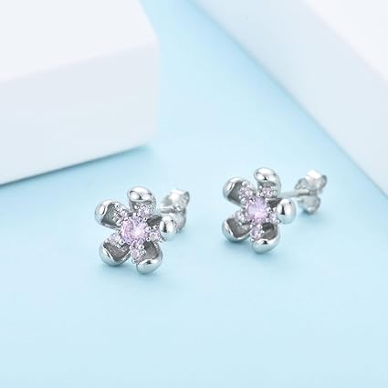 Bijou Pierre Naissance Boucles D'Oreilles Licorne Argent 925 - Zircon Cubique Pierre Naissance | Clous Fille, Cadeau Mignon - SILVERCUTE Clou Oreille Fantaisie Mignon