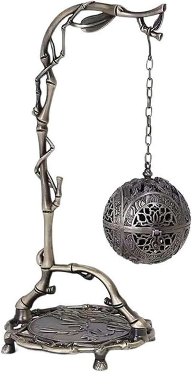 Stand Retro Hanging Flowing Incense Burner Creative Alloy Decorative Desktop Decoration Hollow Holder for Meditation