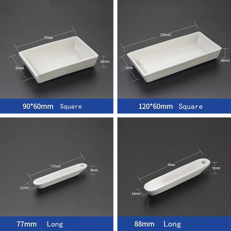 5 pezzi di crogioli in ceramica da laboratorio - portacampioni ad alta temperatura for forni a muffola tubolare(Square 120x60mm)