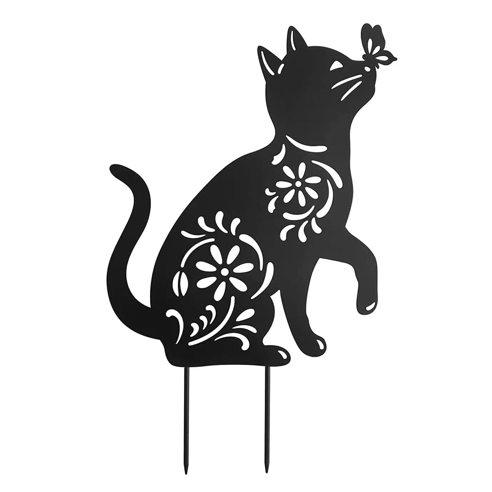 ljhnba 1 / 2Pcs Metal Garden Decors Black Silhouettes Outdoor Stakes for Outdoor Animal Sculpture Decorations Garden Ornaments