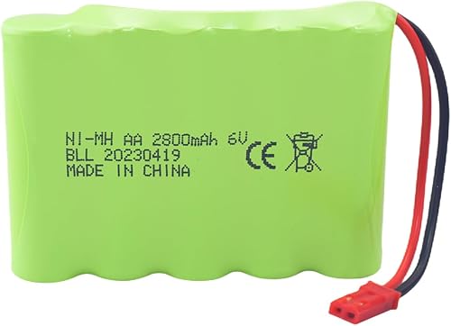 Miniatura 4 de Batería recargable AA de 6.0 V 2800 mAh con enchufe JST-2P y cable de carga USB para el nuevo Huina 540 Dump 520 RC Bulldozer y 510 Excavadora 540