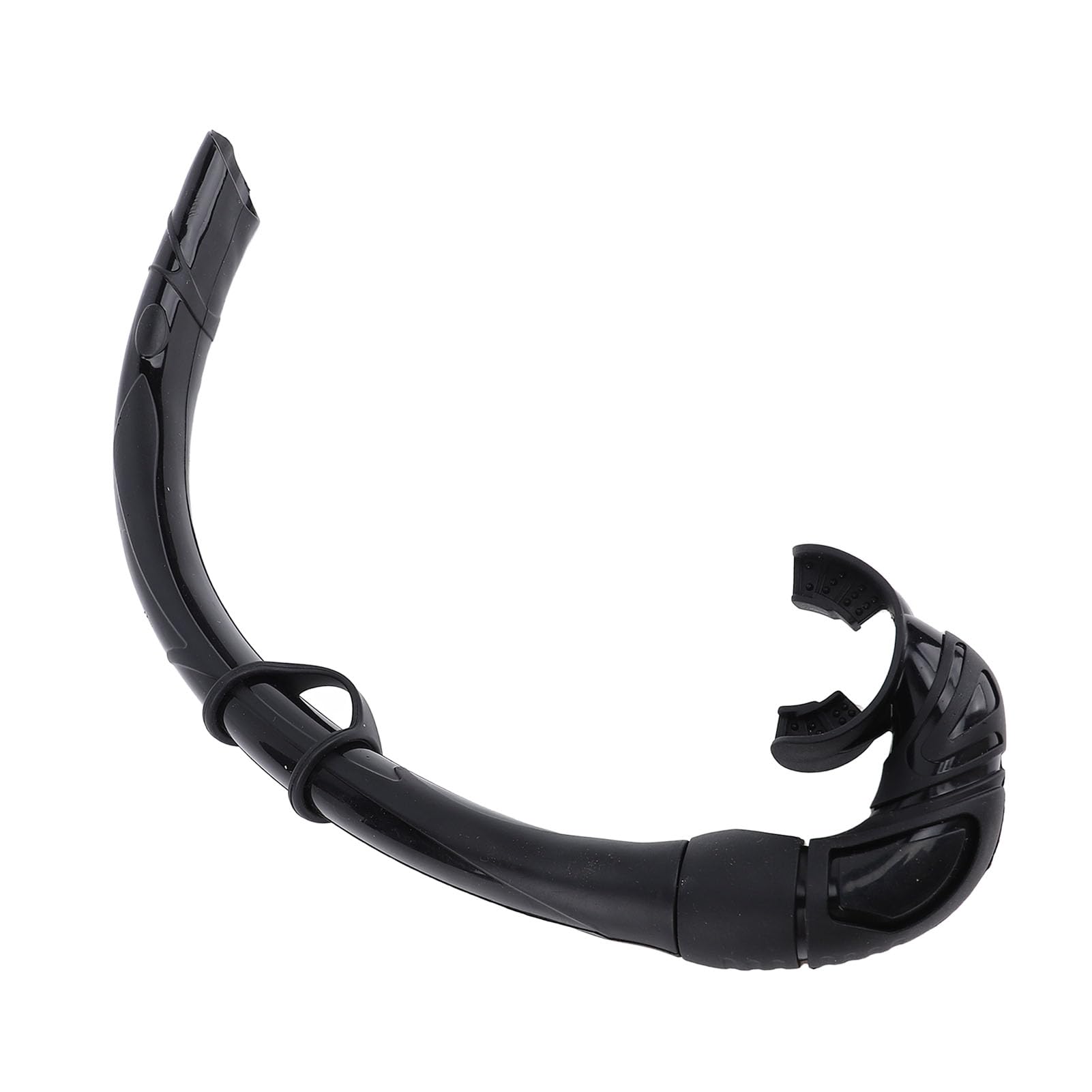 Freediving Snorkel, Dry Snorkel, Silicone Foldable Snorkel Roll Up Snorkel, Wet Breathing Tube for Swim Training Diving Snorkeling (Black)