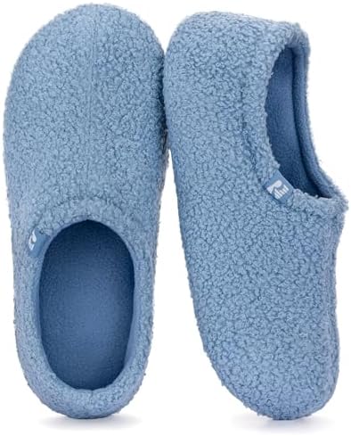 RockDove Damen Teddy-Fleece-Hausschuhe mit geschlossener Ferse Innenbereich | Angenehm warm, Weiche Dämpfung, Rutschfeste Sohle, Leicht, Waschmaschinengeeignet, Geschenkidee