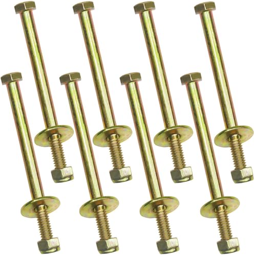 Image of 5 /16 inch x 4 inch Hex Head Bolt by Color Galvanization with Nylon Lock nut and Large Size Washer Assortment Kit,Alloy Steel,Grade 5.(8pcs Pack),by Metalsuberg