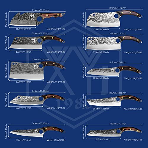 Xyj Authentic Since 1986,10-Pcs Kitchen Knife Set,High Carbon Steel Forged Chef Knives,Vegetable Meat Cleaver,Carving,Nakiri,Full Tang,Cutlery Knife With Carry Bag,Sharpener&Poultry Scissor (Coffee) #TOP2