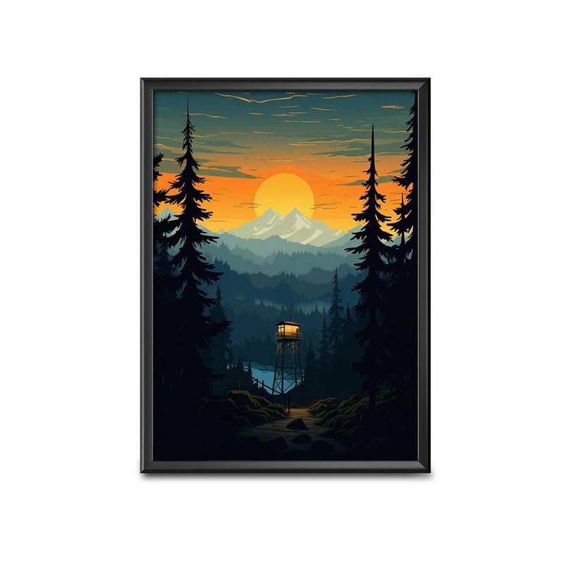 Home Decor Frames - Mount Sunset Modern Nature Art Wall Framed Paintings for Office, Dining, Living Room Decoration (12inchx18inch,Framing with Leminated Poster),FWBNATURE135C
