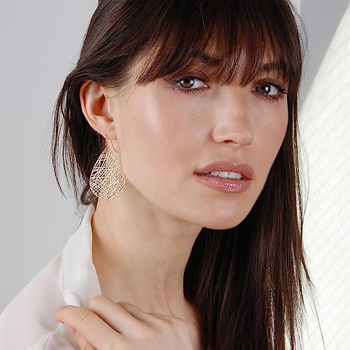 Gold Dangle Earrings For Women - Womens Earrings Dangling, Gold Earrings For Women Dangle, Dangly Earrings, Filigree Earrings For Women, Gold Teardrop Earrings, Gold-Tone Bohemian Gold Earrings #TOP1