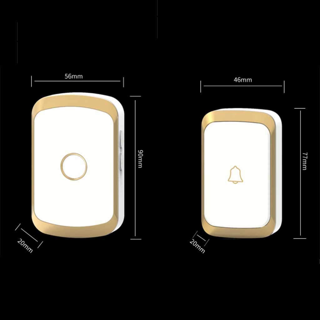 Timbre Inalámbrico Resistente Al Agua para Empotrar En La Pared. Incluye 3 Transmisores, 1 Receptor, Alcance De 300 M, 36 Tonos De Llamada, 4 Niveles De Volumen Y Luz Led Silver