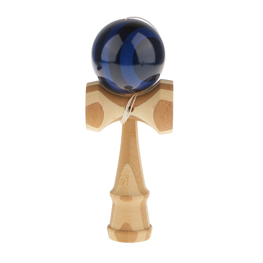 Bamboo Style Technique Kendama Ball (Deep Blue) - Traditional Japanese Game for Hand-Eye Coordination and Concentration