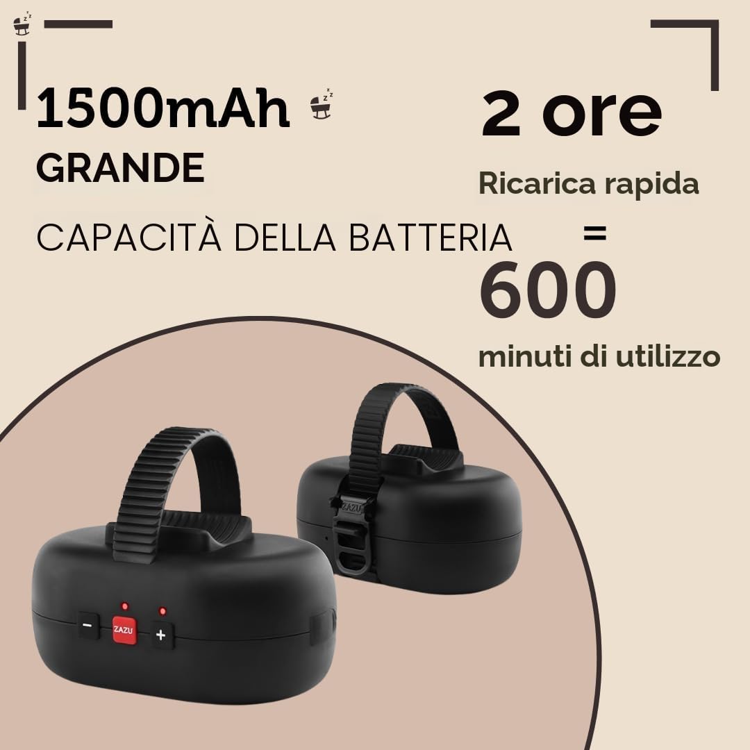 ZAZU Robby - Altalena automatica per passeggino, spessore regolabile, timer da 40 minuti, sensore da viaggio per bambini, ricaricabile USB-C, impermeabile, universale per passeggino e passeggino