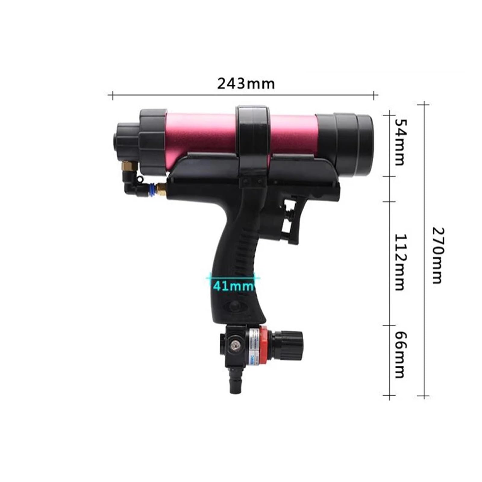 Pneumatyczny pistolet do klejenia szkła o pojemności 310 ml, regulowany z gumą powietrzną, narzędzie nakładania twardego kleju i uszczelniacza, uszczelniania Do użytku domowego