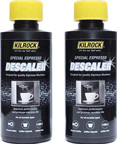 Kilrock Service Pro Coffee Machine Descaler & Cleaner 2 x 150ml - Suitable for both automatic and manual machines - Leaves no residue, odours or aftertaste, Black