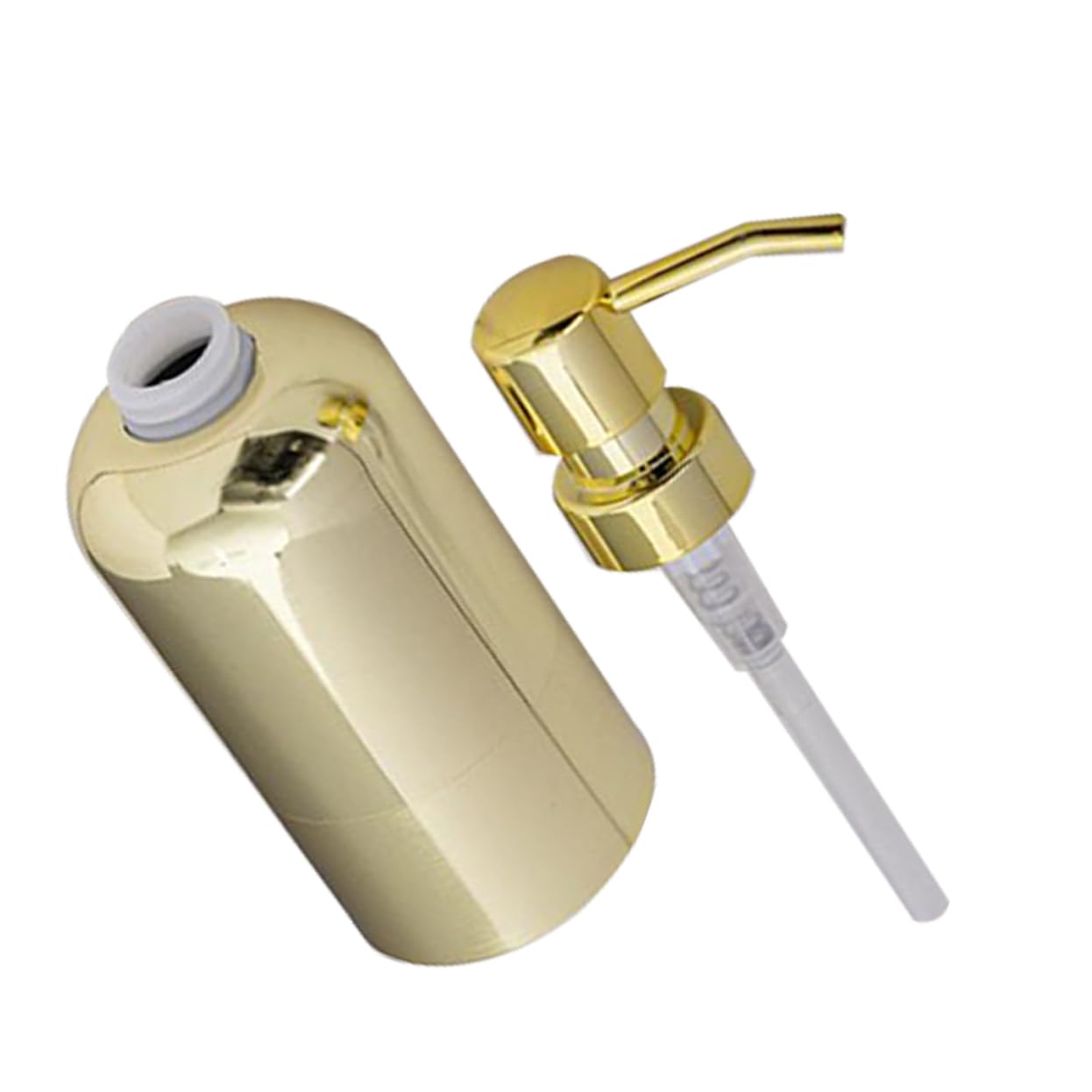 Yardenfun Dispensador de Jabón y Loción Inoxidable con Bomba de Presión Rellenable para Champú Gel de Ducha y Jabón Líquido Acabado Dorado para Encimera de Baño y Cocina