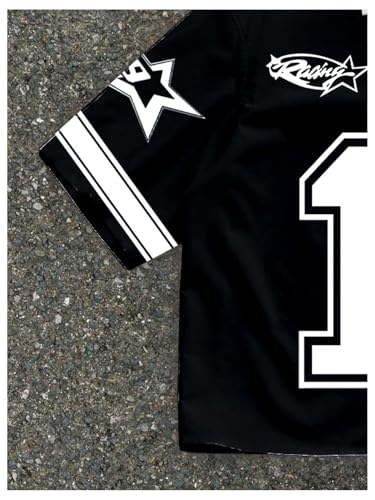 Men's Retro Button Down Jersey Shirts Number Graphic Collared Baseball Shirt Short Sleeve Streetwear4