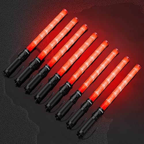 8 Pack 21-inch Safety Traffic Wand with 3 Modes