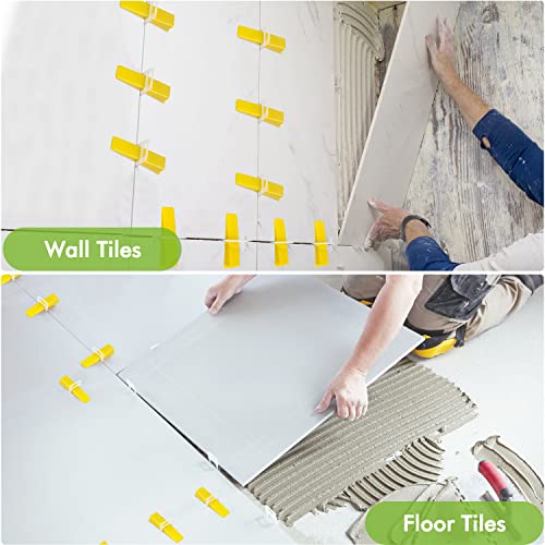 Tile Leveling System Clips 1/16", 1000pcs Tile Leveler Spacers Clips for DIY & PRO Tile Layers, Easy To Disassemble,Tile Leveling System Tools for Wall/Floor Ceramic Tile and Stone Installation-White - Image 6