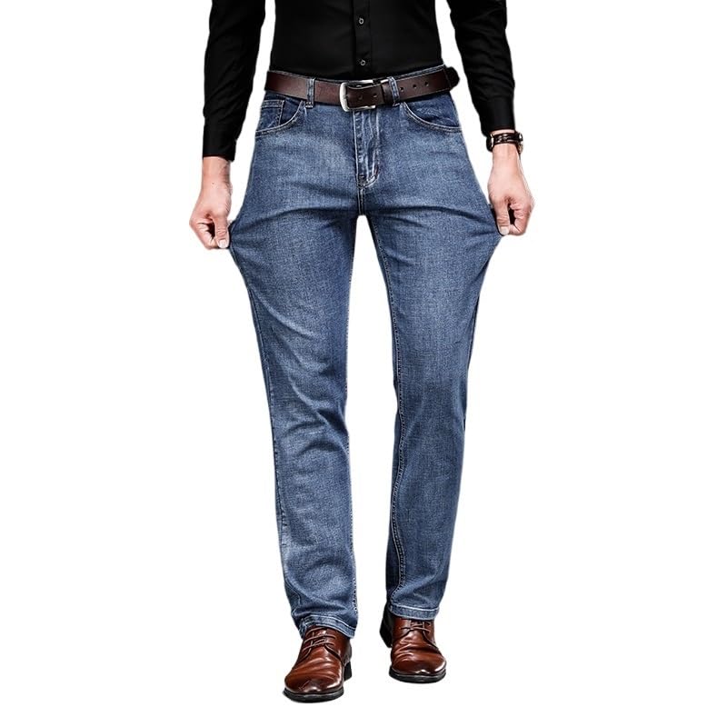 Stretch Jeans Business Straight Regular Stretch Jeans Men's Jeans Plus Size(35)2
