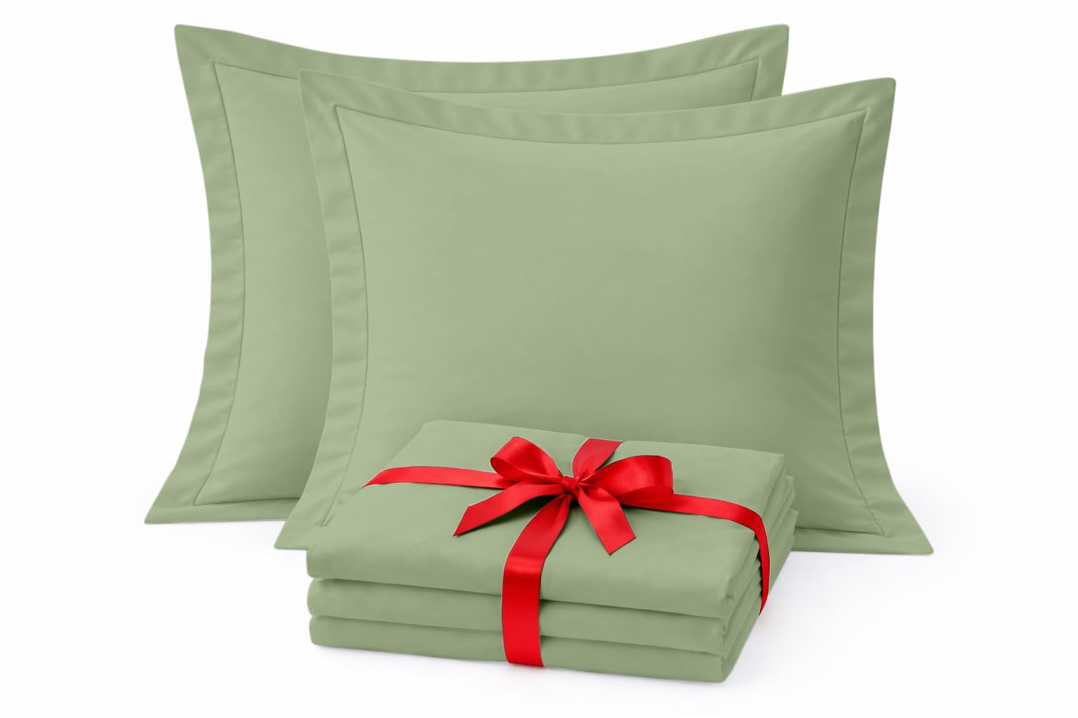 Cotton Delight Euro Pillow Shams Set of 2 – European Size 26x26, 600 Thread Count 100% Natural Cotton, Envelope Closure, Decorative Square Pillow Covers with 2 Inch Flange, Soft & Smooth, Deep Olive