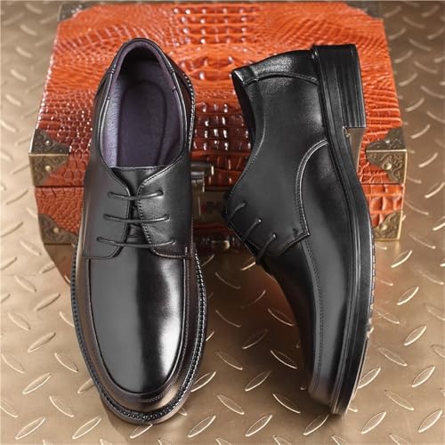 Mens Lace Up Oxford Shoes Black Leather Business Dress Shoes Classic Formal Office Wedding Work Shoes Comfortable Low Heel Footwear2