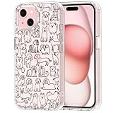 MOSNOVO Case for iPhone 15, [Buffertech 6.6ft Military-Grade Drop Protection] [Anti Peel Off Tech] Clear TPU Bumper Phone Case Cover Design - Doodle Dog