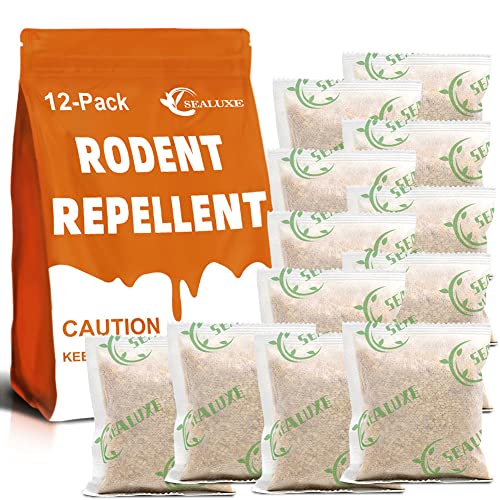SEALUXE Rodent Repellent Pouches,Mouse Repellent Peppermint,Mice Repellent for House,Mouse Deterrent Indoor,Rat Repellent Outdoor/Indoor,Peppermint Oil to Repel Mice and Rats 12 Pouches
